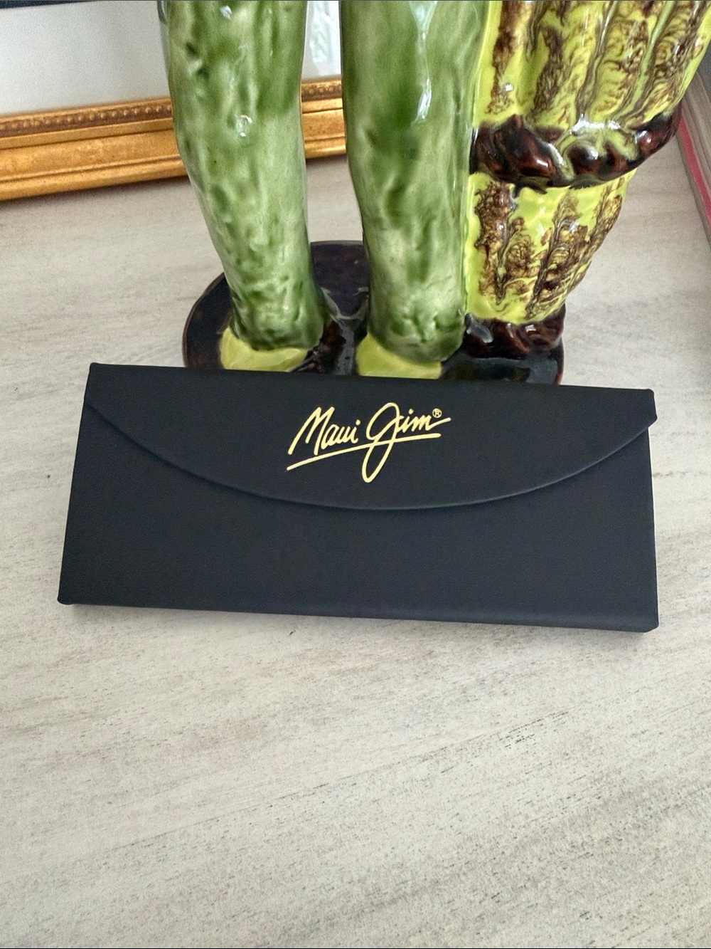 Maui Jim Matte Black Eyeglass Case Only with Gold Script Logo